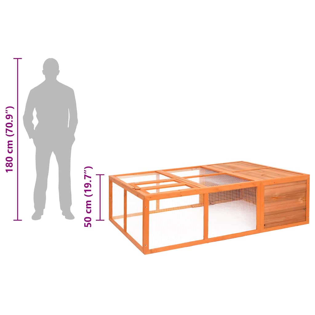 Κλουβί Ζώου Κήπου 150 x 100 x 50 εκ. από Μασίφ Ξύλο Ελάτης - PAKOBAZAAR