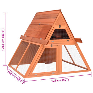 Κλουβί Κουνελιών 152 x 127 x 109,5 εκ. από Μασίφ Ξύλο Ελάτης - PAKOBAZAAR