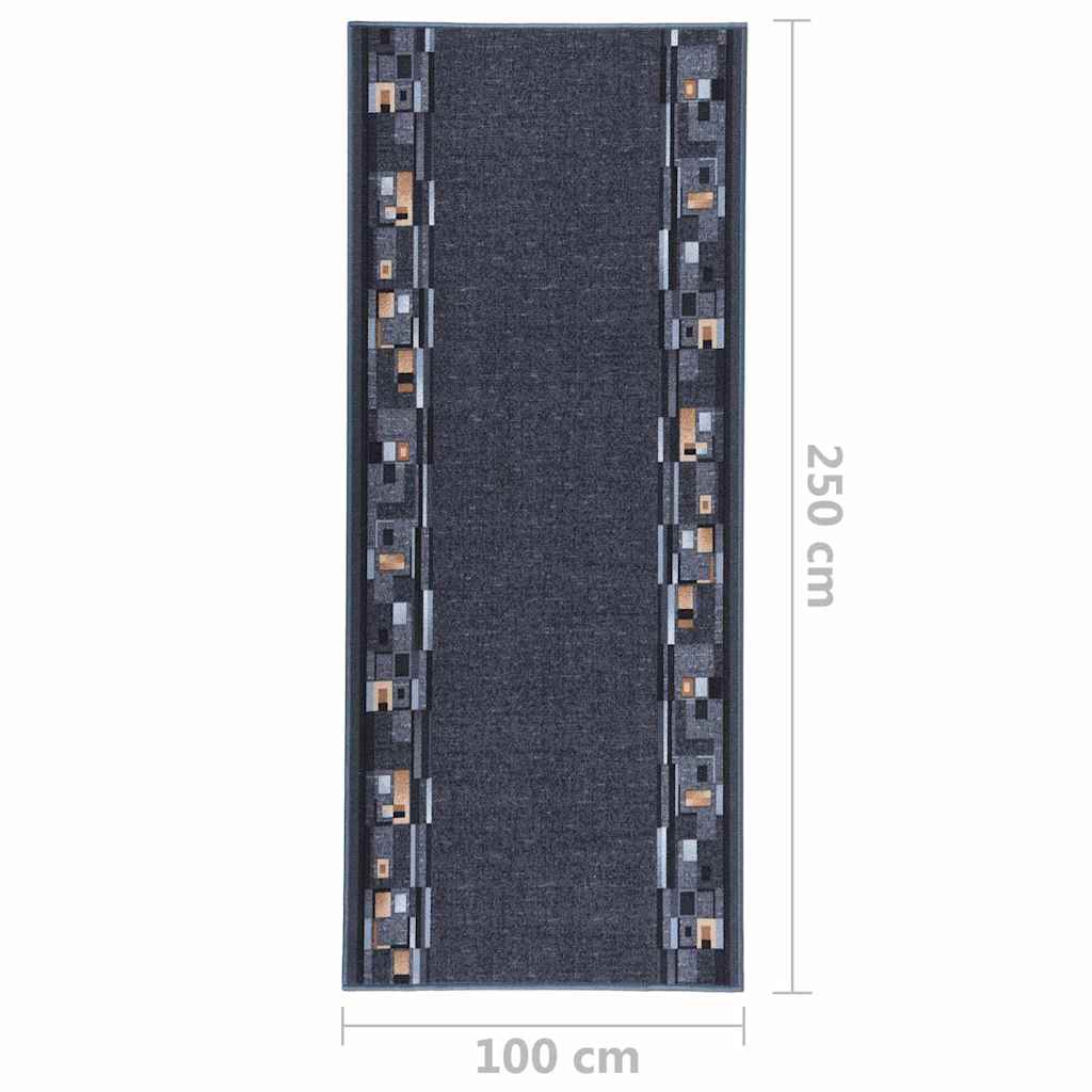 Χαλί Διάδρομος Αντιολισθητικό Ανθρακί 100 x 250 εκ. - Pakobazaar