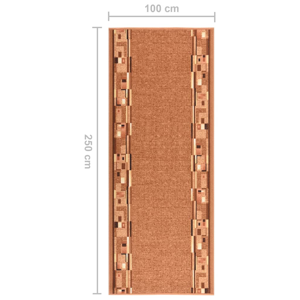 Χαλί Διάδρομος Αντιολισθητικό Καφέ 100 x 250 εκ.