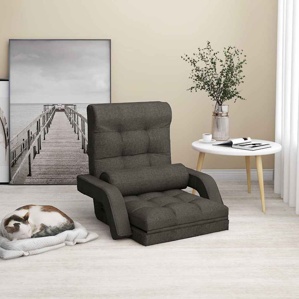 Πολυθρόνα - Κρεβάτι Δαπέδου Πτυσσόμενη Σκούρο Γκρι Υφασμάτινη