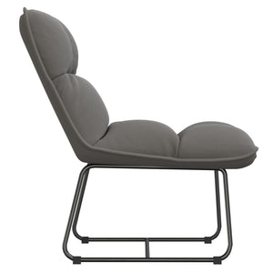 Πολυθρόνα με Μεταλλικό Σκελετό Ανοιχτό Γκρι από Βελούδο - Pakobazaar