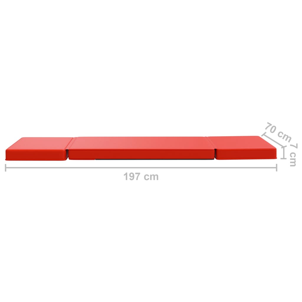 Καρέκλα Δαπέδου Πτυσσόμενη Κόκκινη από Συνθετικό Δέρμα