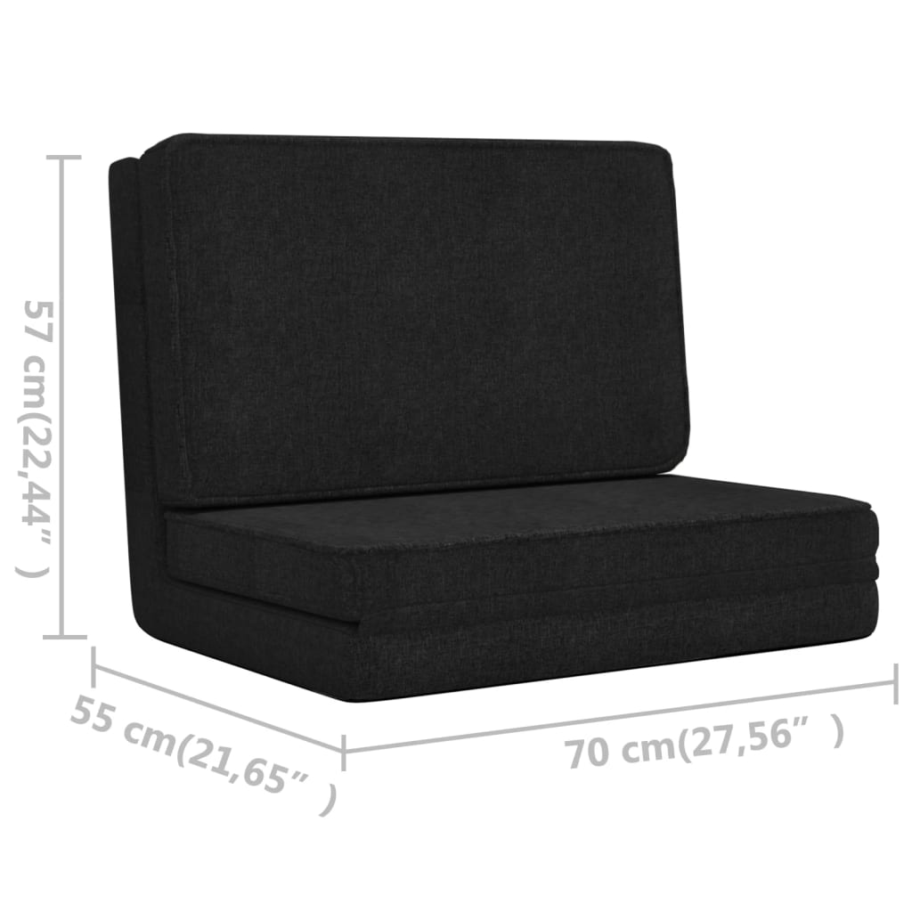 Καρέκλα Δαπέδου Πτυσσόμενη Μαύρη Υφασμάτινη