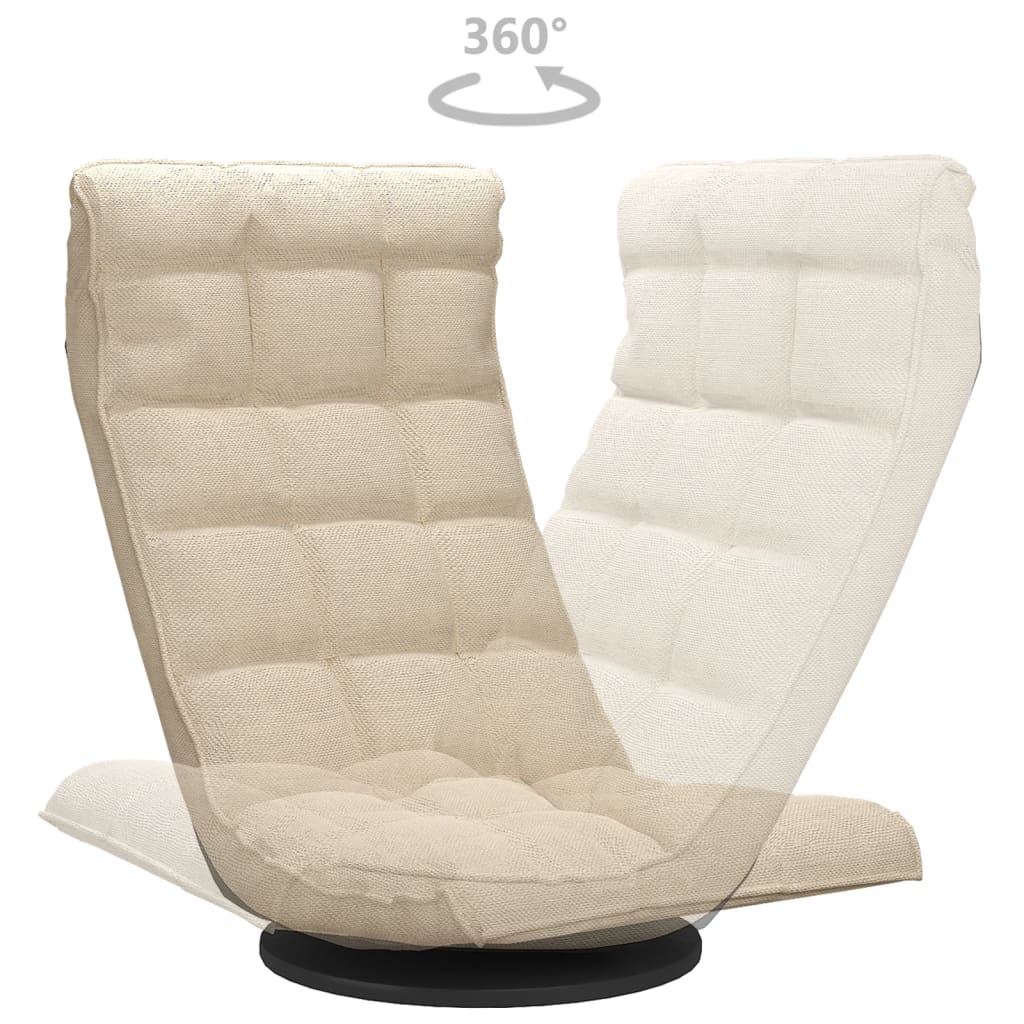 Καρέκλα Δαπέδου Περιστρεφόμενη Κρεμ Υφασμάτινη