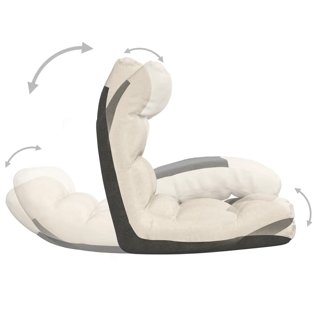 Καρέκλα Δαπέδου Πτυσσόμενη Κρεμ Υφασμάτινη - Pakobazaar