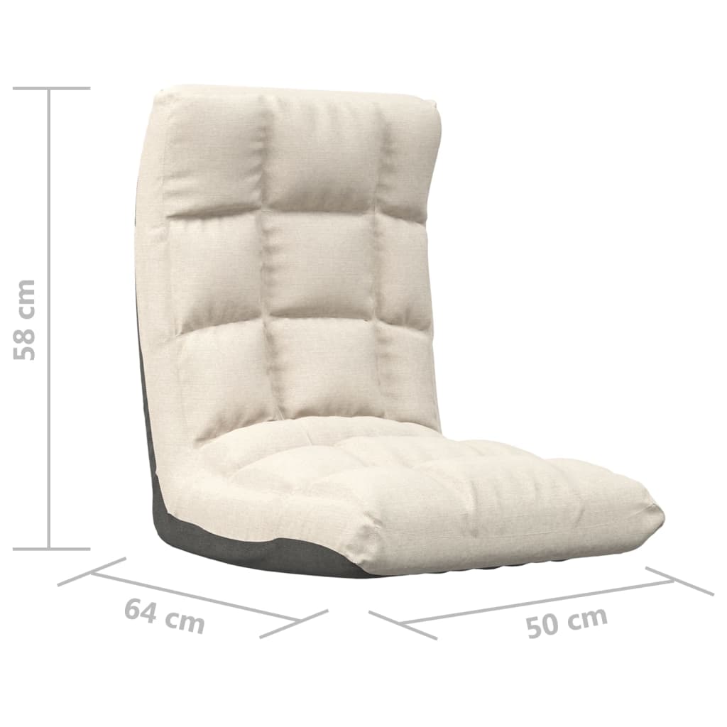 Καρέκλα Δαπέδου Πτυσσόμενη Κρεμ Υφασμάτινη - Pakobazaar