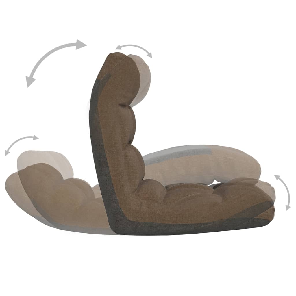 Καρέκλα Δαπέδου Πτυσσόμενη Καφέ Υφασμάτινη - Pakobazaar