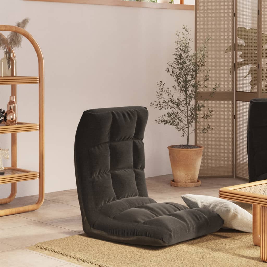 Καρέκλα Δαπέδου Πτυσσόμενη Μαύρη Υφασμάτινη - Pakobazaar