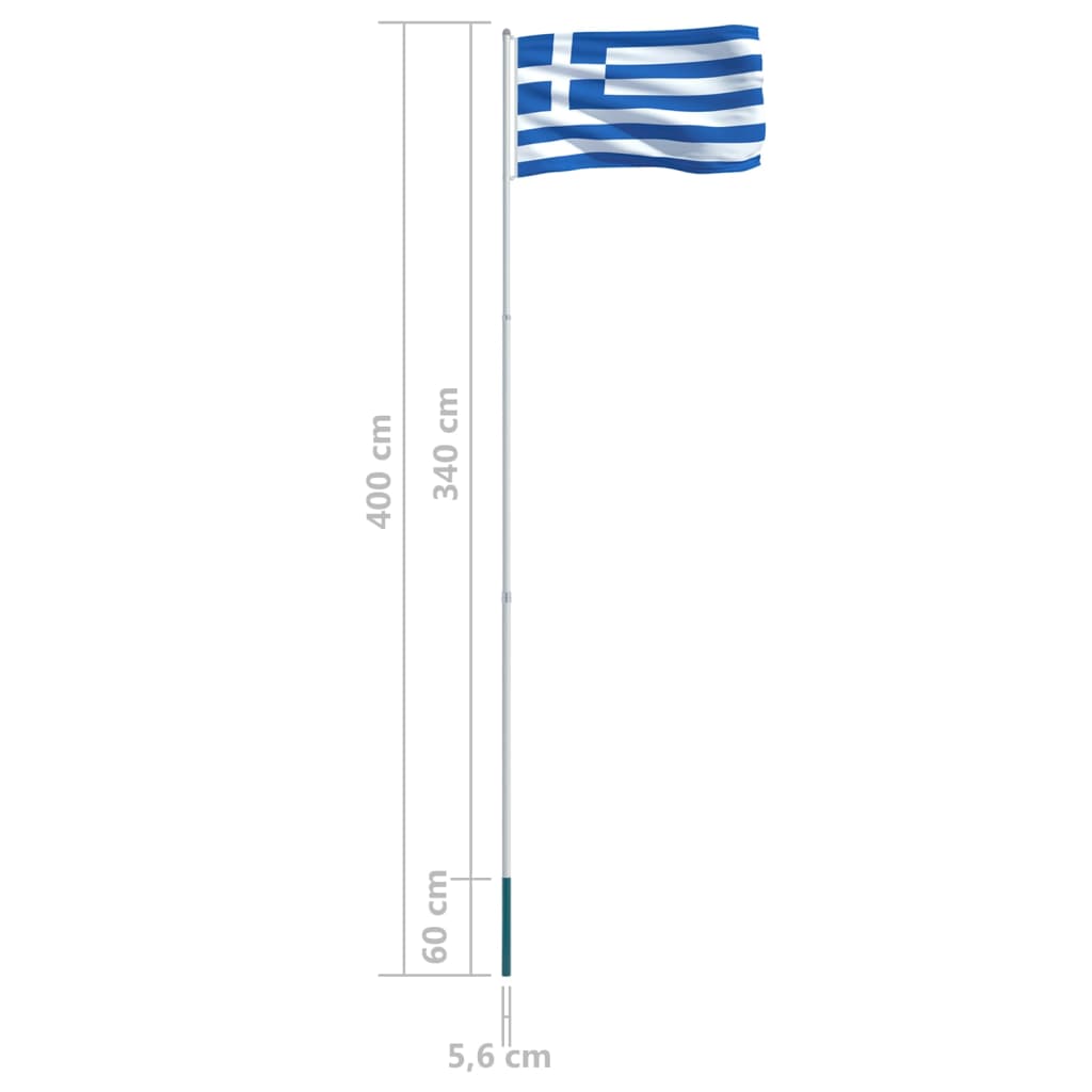 Σημαία Ελλάδας και Ιστός 4 μ. από Αλουμίνιο - Pakobazaar