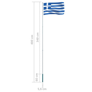 Σημαία Ελλάδας και Ιστός 4 μ. από Αλουμίνιο - Pakobazaar