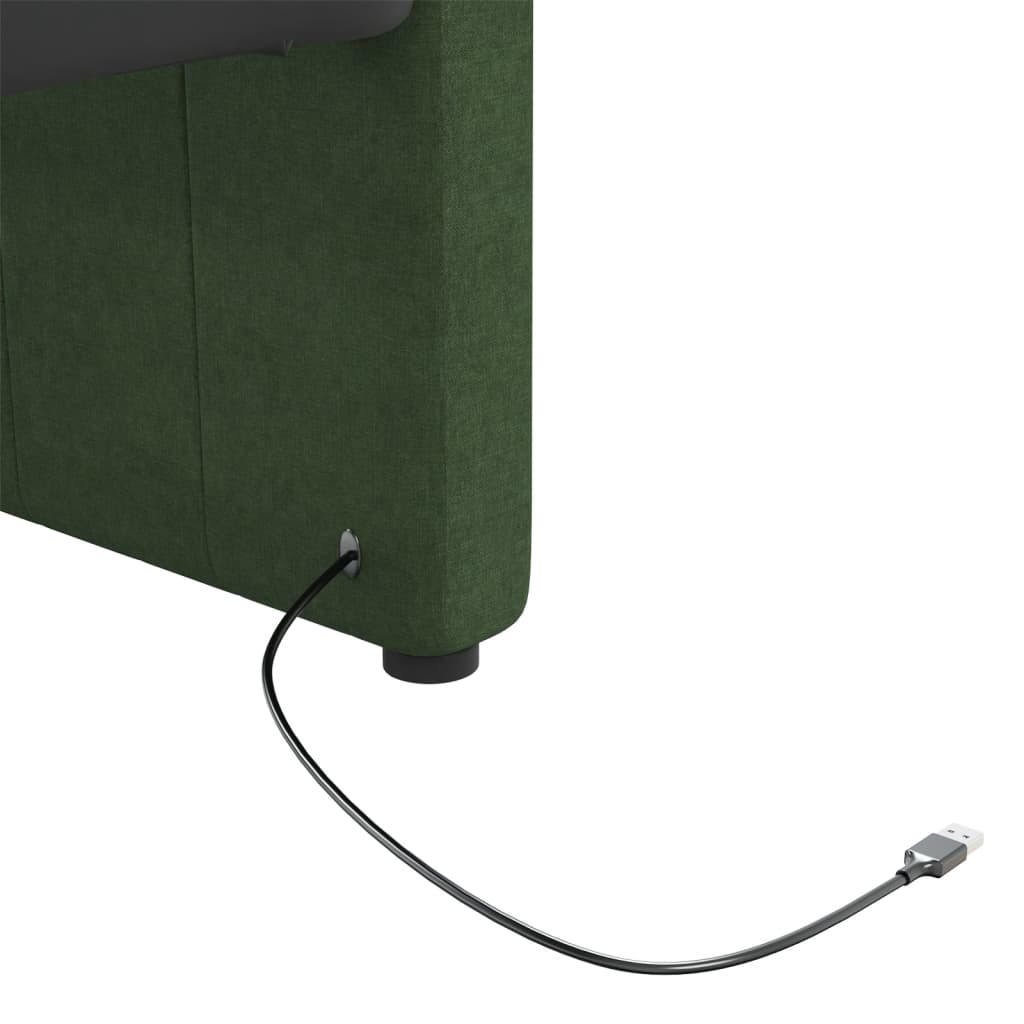 Καναπές Κρεβάτι με Έξοδο USB Σκ. Πράσινο 90x200εκ. Υφασμάτινος