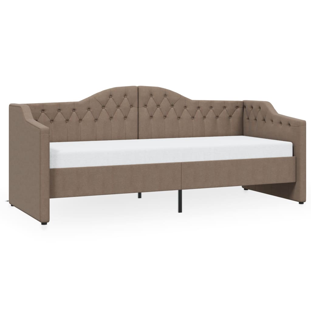 Καναπές Κρεβάτι με Έξοδο USB Taupe 90 x 200 εκ. Υφασμάτινος