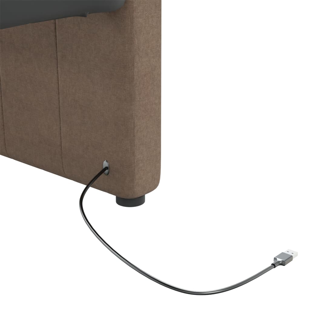 Καναπές Κρεβάτι με Έξοδο USB Taupe 90 x 200 εκ. Υφασμάτινος