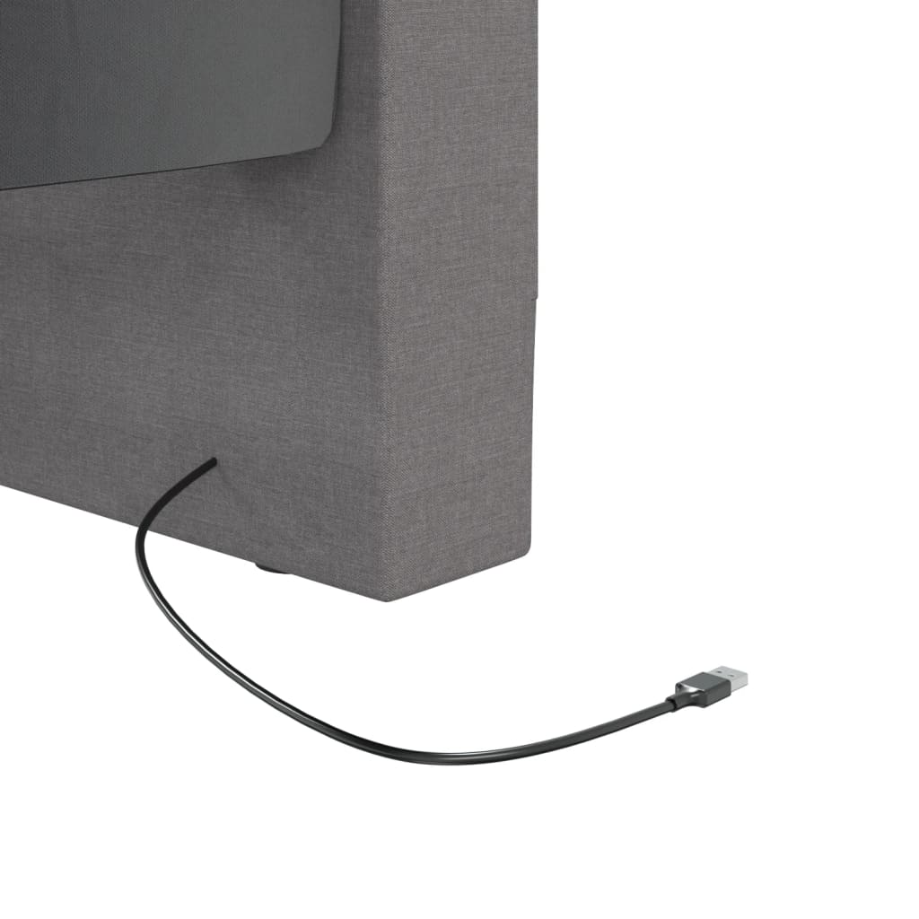 Καναπές Κρεβάτι με Έξοδο USB Ανοιχτό Γκρι 90x200εκ. Υφασμάτινος