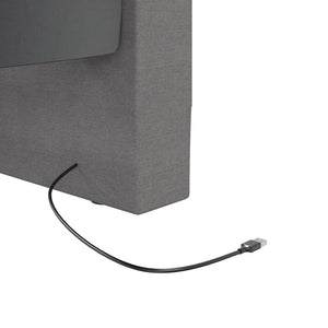 Καναπές Κρεβάτι με Έξοδο USB Ανοιχτό Γκρι 90x200εκ. Υφασμάτινος
