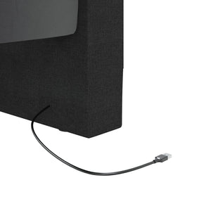 Καναπές Κρεβάτι με Έξοδο USB Μαύρος 90 x 200 εκ. Υφασμάτινος