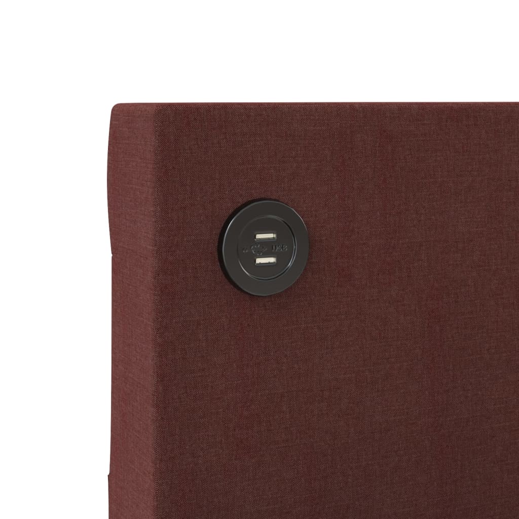 Καναπές Κρεβάτι με Έξοδο USB Μοβ 90 x 200 εκ. Υφασμάτινος