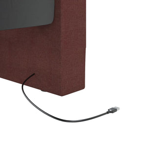 Καναπές Κρεβάτι με Έξοδο USB Μοβ 90 x 200 εκ. Υφασμάτινος