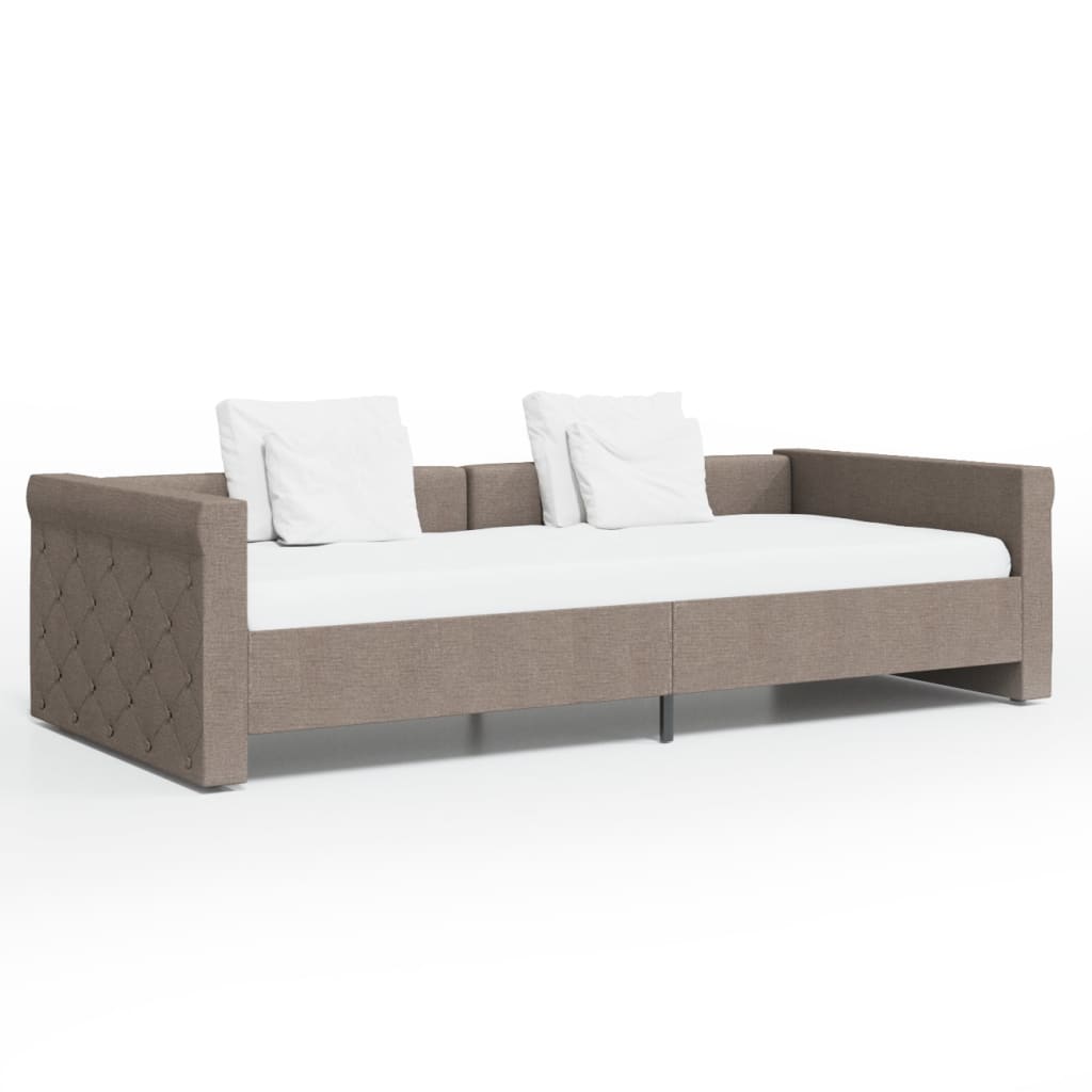 Καναπές Κρεβάτι με Έξοδο USB Taupe 90 x 200 εκ. Υφασμάτινος