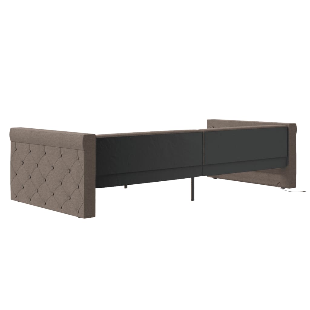 Καναπές Κρεβάτι με Έξοδο USB Taupe 90 x 200 εκ. Υφασμάτινος