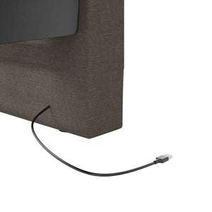 Καναπές Κρεβάτι με Έξοδο USB Taupe 90 x 200 εκ. Υφασμάτινος