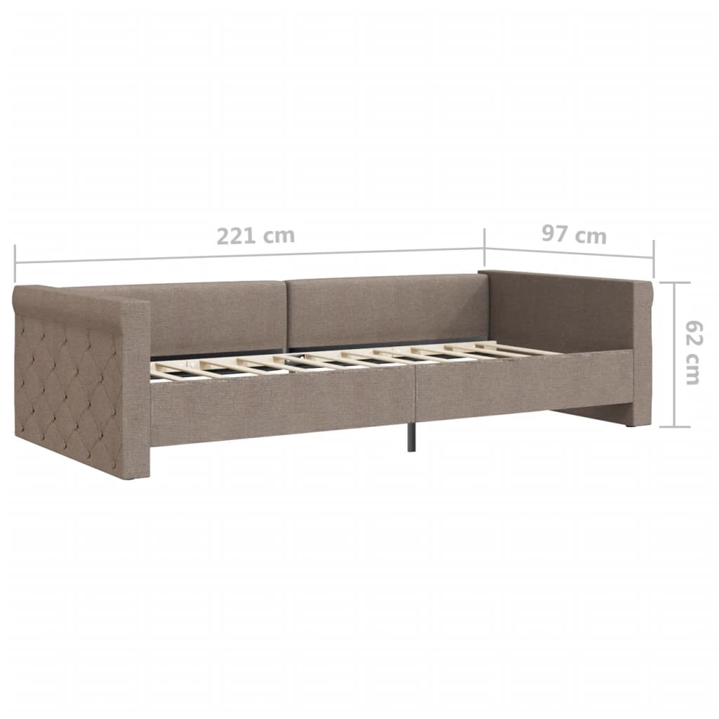 Καναπές Κρεβάτι με Έξοδο USB Taupe 90 x 200 εκ. Υφασμάτινος