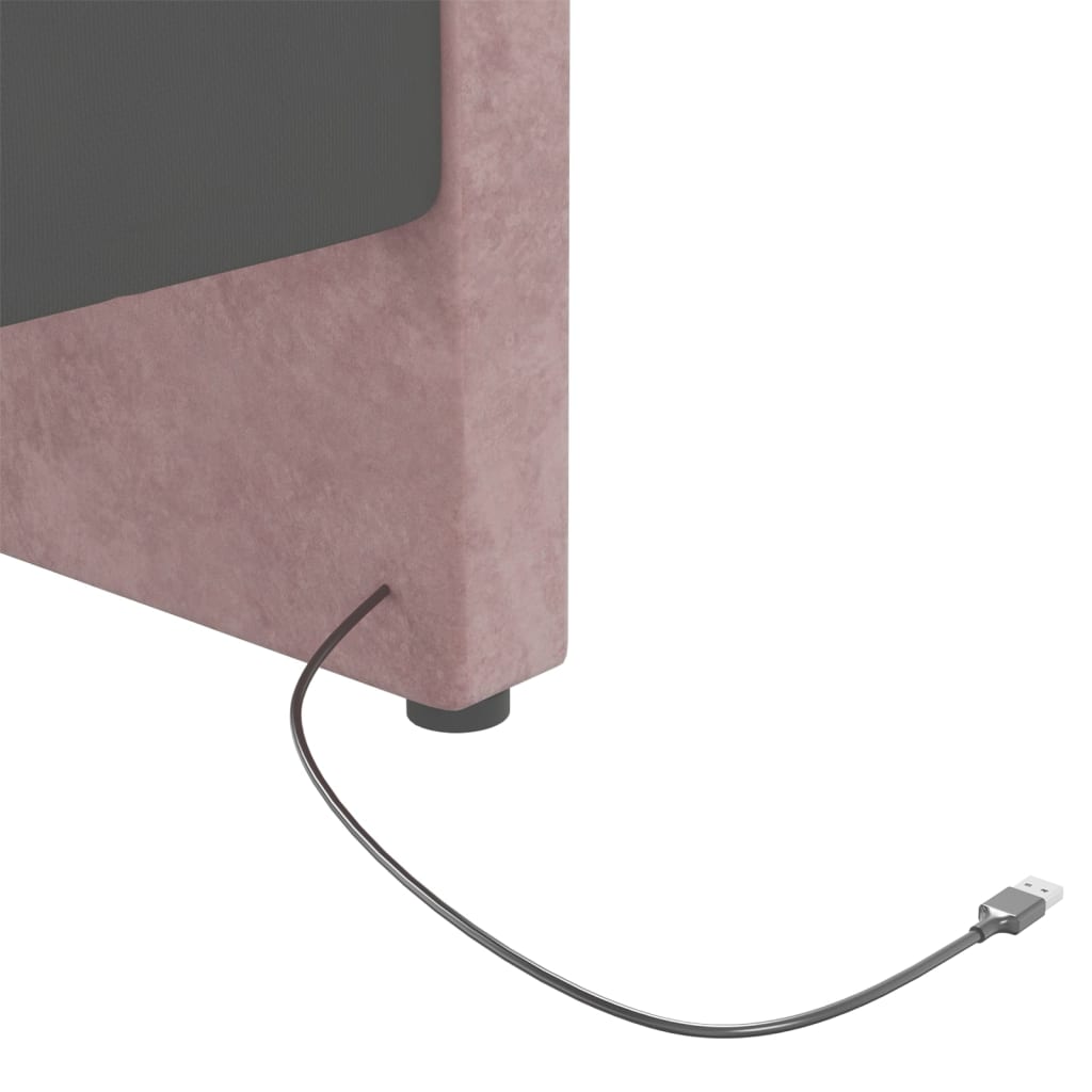 Καναπές Κρεβάτι με Έξοδο USB Ροζ 90 x 200 εκ. Βελούδινος