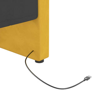 Καναπές Κρεβάτι με Έξοδο USB Κίτρινος 90 x 200 εκ. Βελούδινος