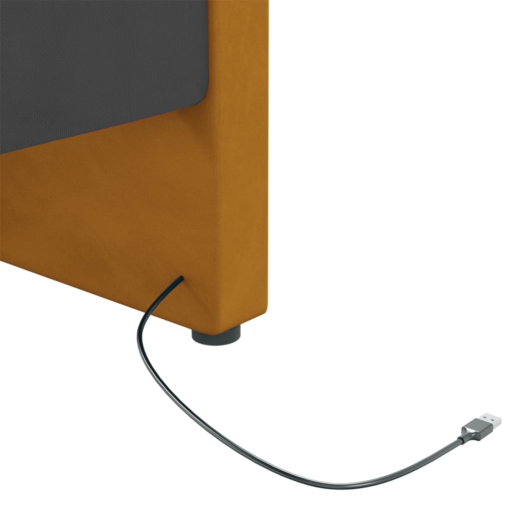 Καναπές Κρεβάτι με Έξοδο USB Καφέ 90 x 200 εκ. Βελούδινος
