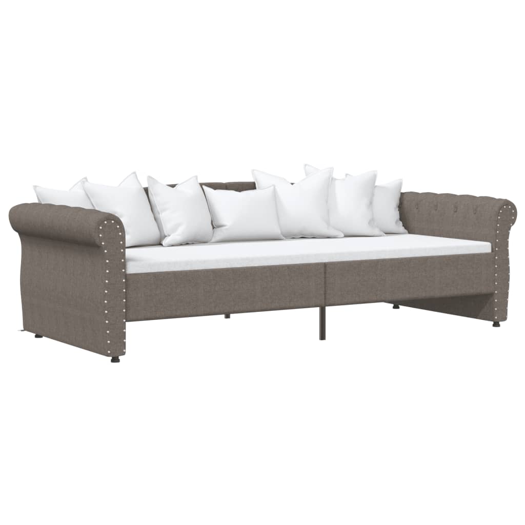 Καναπές Κρεβάτι με Έξοδο USB Taupe 90 x 200 εκ. Υφασμάτινος - Pakobazaar
