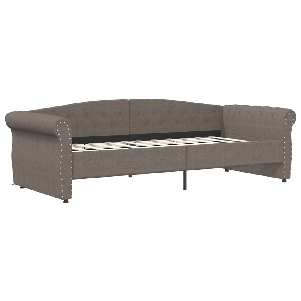 Καναπές Κρεβάτι με Έξοδο USB Taupe 90 x 200 εκ. Υφασμάτινος - Pakobazaar