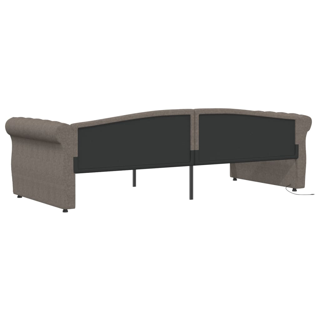 Καναπές Κρεβάτι με Έξοδο USB Taupe 90 x 200 εκ. Υφασμάτινος - Pakobazaar