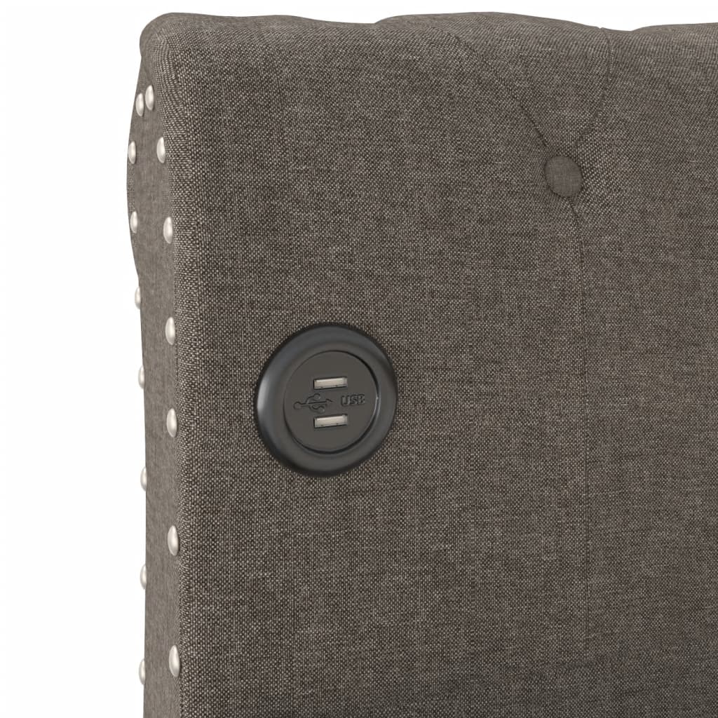 Καναπές Κρεβάτι με Έξοδο USB Taupe 90 x 200 εκ. Υφασμάτινος - Pakobazaar