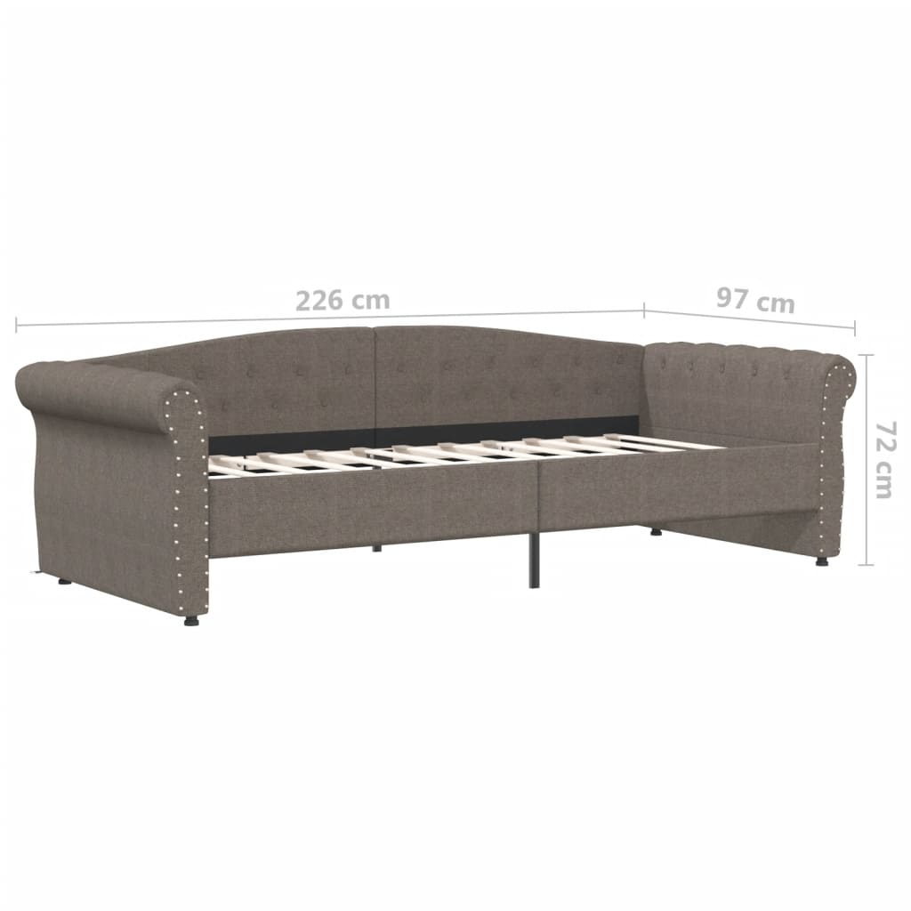 Καναπές Κρεβάτι με Έξοδο USB Taupe 90 x 200 εκ. Υφασμάτινος - Pakobazaar