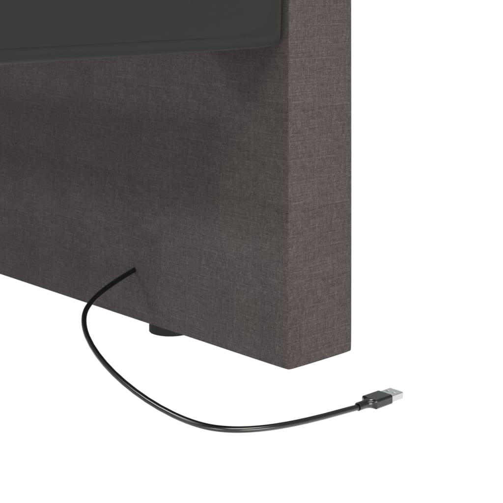 Καναπές Κρεβάτι με Έξοδο USB Σκούρο Γκρι 90x200 εκ. Υφασμάτινος - Pakobazaar