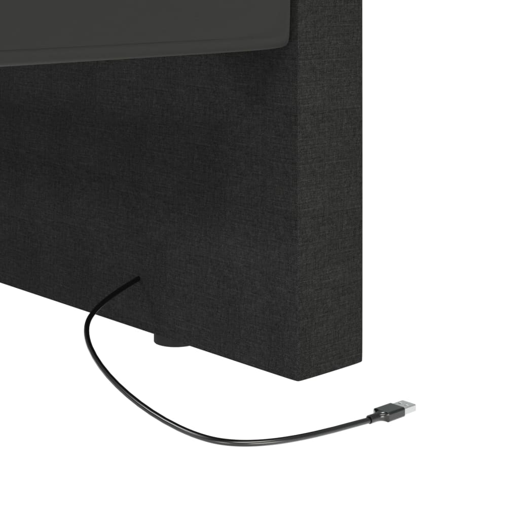 Καναπές Κρεβάτι με Έξοδο USB Μαύρος 90 x 200 εκ. Υφασμάτινος - Pakobazaar