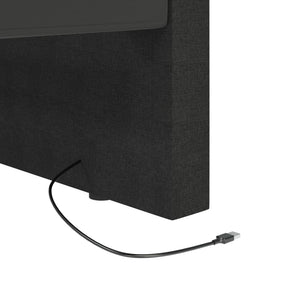 Καναπές Κρεβάτι με Έξοδο USB Μαύρος 90 x 200 εκ. Υφασμάτινος - Pakobazaar