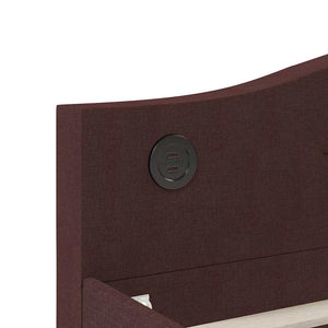Καναπές Κρεβάτι με Έξοδο USB Μωβ 90 x 200 εκ. Υφασμάτινος
