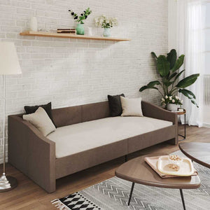 Καναπές Κρεβάτι με Έξοδο USB Taupe 90 x 200 εκ. Υφασμάτινος