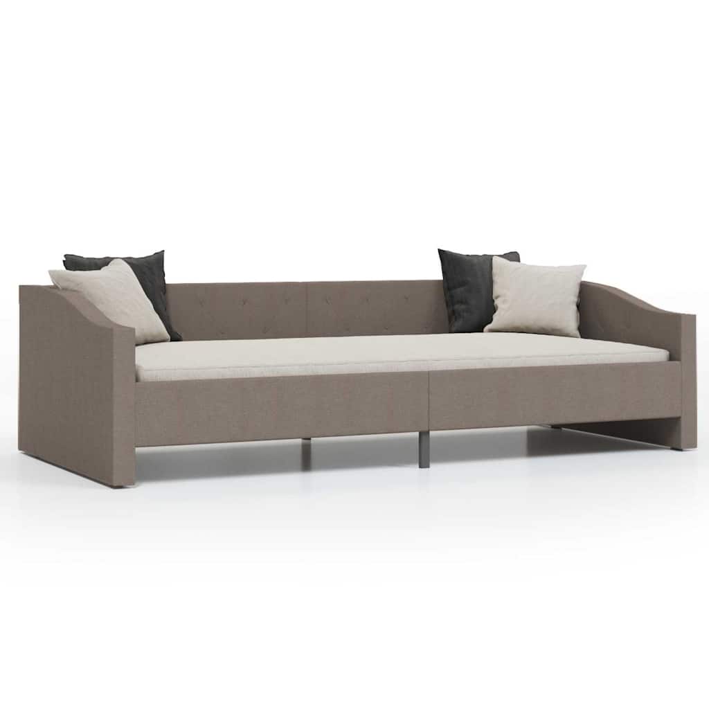 Καναπές Κρεβάτι με Έξοδο USB Taupe 90 x 200 εκ. Υφασμάτινος
