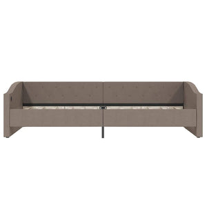 Καναπές Κρεβάτι με Έξοδο USB Taupe 90 x 200 εκ. Υφασμάτινος