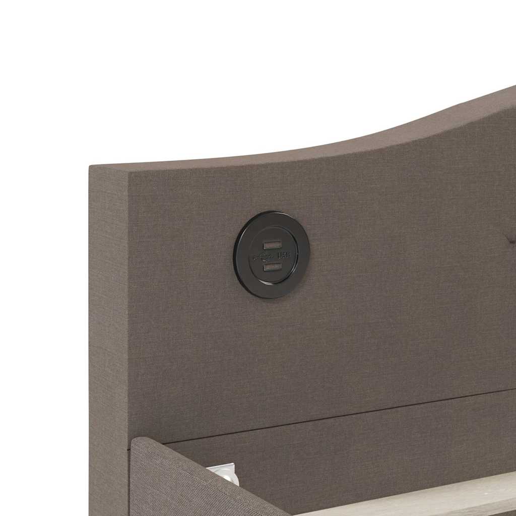 Καναπές Κρεβάτι με Έξοδο USB Taupe 90 x 200 εκ. Υφασμάτινος