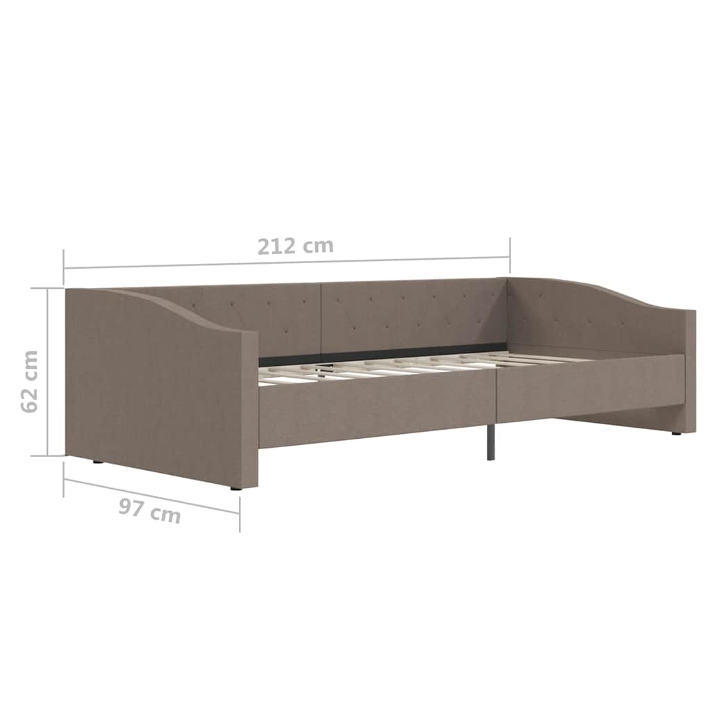 Καναπές Κρεβάτι με Έξοδο USB Taupe 90 x 200 εκ. Υφασμάτινος