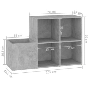 Παπουτσοθήκη Χολ Γκρι Σκυροδ. 105 x 35,5 x 70 εκ. Επεξ. Ξύλο