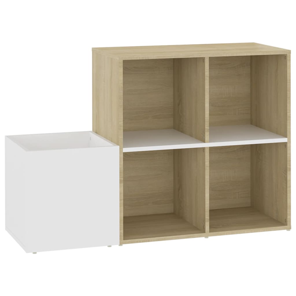 Παπουτσοθήκη Χολ Λευκή/Sonoma Δρυς 105x35,5x70 εκ. Επεξ. Ξύλο