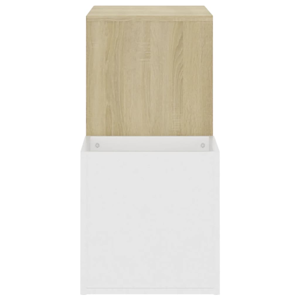 Παπουτσοθήκη Χολ Λευκή/Sonoma Δρυς 105x35,5x70 εκ. Επεξ. Ξύλο