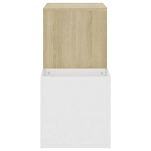 Παπουτσοθήκη Χολ Λευκή/Sonoma Δρυς 105x35,5x70 εκ. Επεξ. Ξύλο