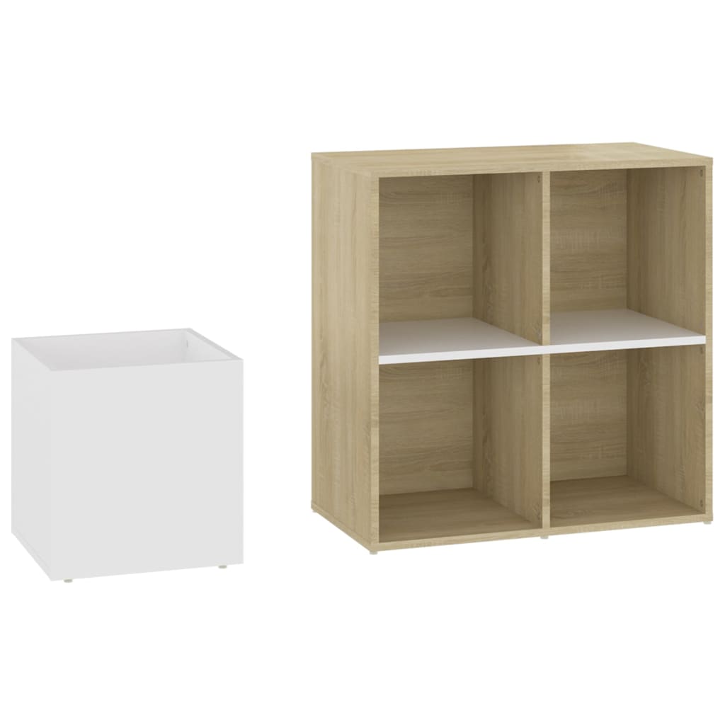 Παπουτσοθήκη Χολ Λευκή/Sonoma Δρυς 105x35,5x70 εκ. Επεξ. Ξύλο