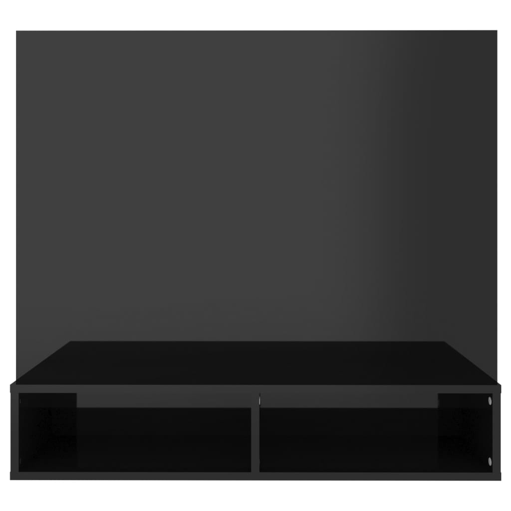 Έπιπλο Τηλεόρασης Τοίχου Γυαλ. Μαύρο 102x23,5x90εκ. Μοριοσανίδα
